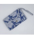 TROUSSE PLIÉE 2 POCHES Zip -FLEURS - BLEU Clair