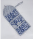 TROUSSE PLIÉE 2 POCHES Zip -FLEURS - BLEU Clair