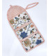 TROUSSE PLIÉE 2 POCHES Zip -FLEURS - BLANC et BLEU