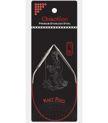 CHIAOGOO - Aiguilles Circulaires Fixes Metal Red -30cm