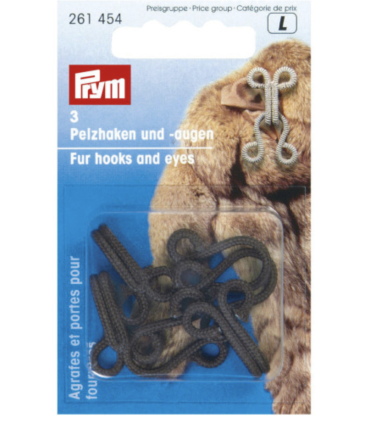 PRYM : Agrafes fourrure - Marron