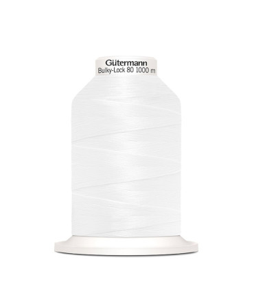 GÜTERMANN : Bulky-Lock160 1000m col 800 BLANC (cône fil mousse)