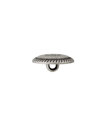 Bouton métal Argent Antique Fleur - 20mm