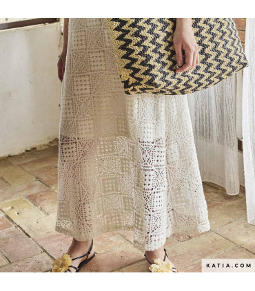 Katia - Coton façon Granny square au crochet - NATUREL