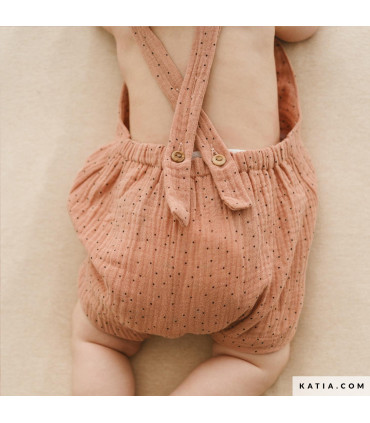 Katia - Double gaze de coton  Sea Lion Dots - ROSE THÉ