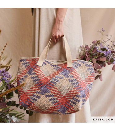 KATIA - Simili tressé - INDIGO BRIQUE