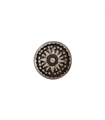 Bouton métal Argent - Fleuri - 10mm