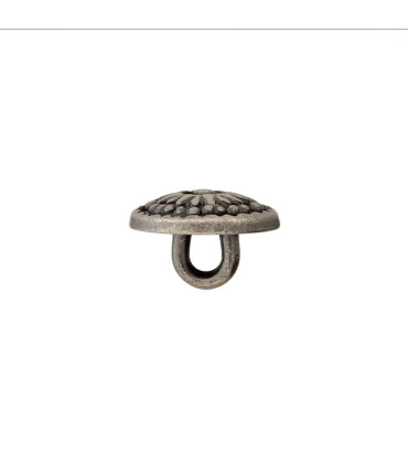 Bouton métal Argent - Fleuri - 10mm