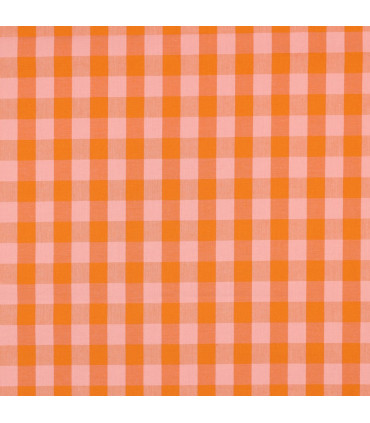 POPPY - Coton Vichy Orange et Saumon