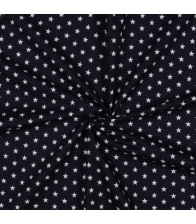 Popeline de Coton - Étoiles - NAVY