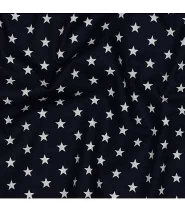 Popeline de Coton - Étoiles - NAVY