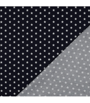 Popeline de Coton - Étoiles - NAVY