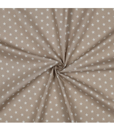 Popeline de Coton - Étoiles - BEIGE