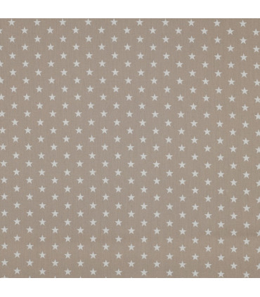 Popeline de Coton - Étoiles - BEIGE