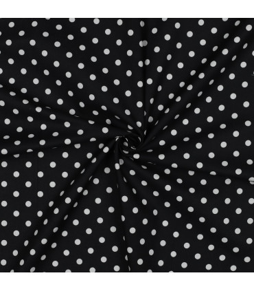 Popeline de Coton - Pois - NOIR