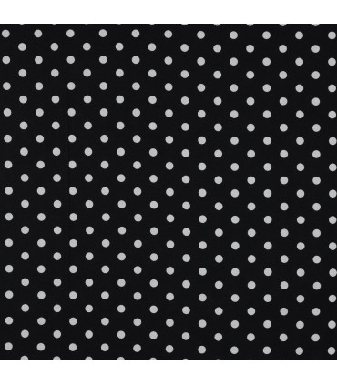 Popeline de Coton - Pois - NOIR