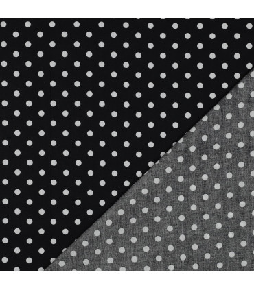 Popeline de Coton - Pois - NOIR