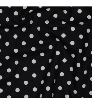 Popeline de Coton - Pois - NOIR