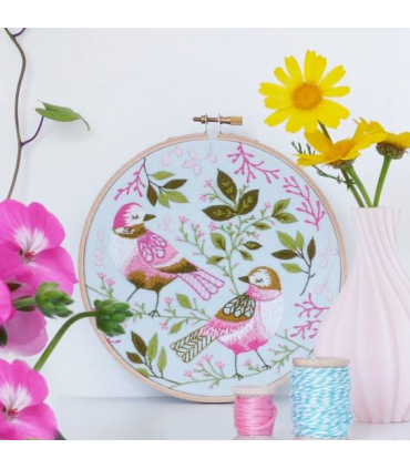 Kit Broderie - LOVE BIRDS - 21x21cm