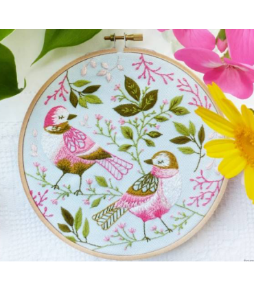 Kit Broderie - LOVE BIRDS - 21x21cm