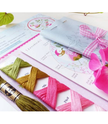 Kit Broderie - LOVE BIRDS - 21x21cm