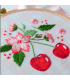 Kit Broderie - Sweet Cherries -16x16cm