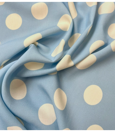 SINGULIÈRE par COUSETTE : Viscose - Jolis Pois CIEL