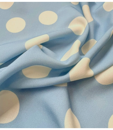 SINGULIÈRE par COUSETTE : Viscose - Jolis Pois CIEL