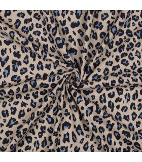 Lin Viscose - Léopard - CAMEL