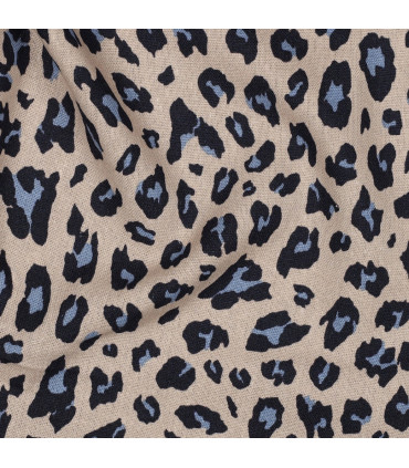 Lin Viscose - Léopard - CAMEL