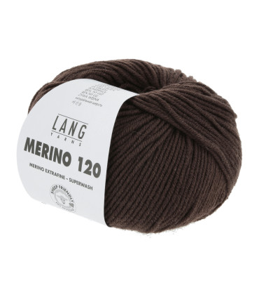 LANG YARNS Merino 120 MARRON FONCE