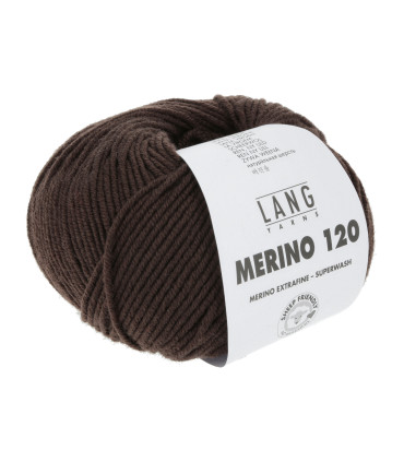 LANG YARNS Merino 120 MARRON FONCE
