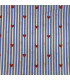 Coton Indien - Belle - rayé BLEU coeur ROUGE