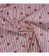 Coton Indien - Belle - rayé ROSE coeur ROUGE