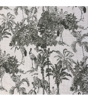 Coton indien matelassé - INDIA JUNGLE - VERT