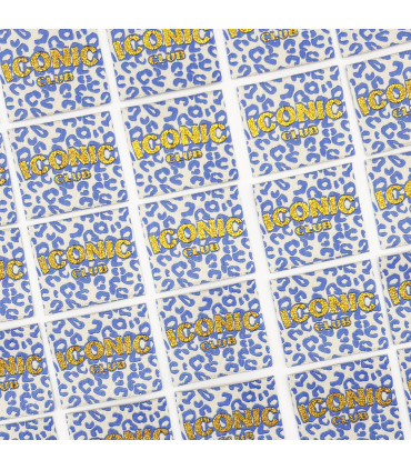 Étiquette tissée à coudre Lurex : ICONIC club Léo - BLEU