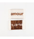 Etiquette tissée à coudre lurex : amour - BRONZE