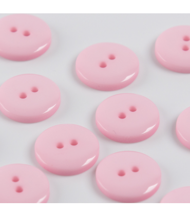 Bouton Couture Polyester Brillant 12mm - ROSE BONBON