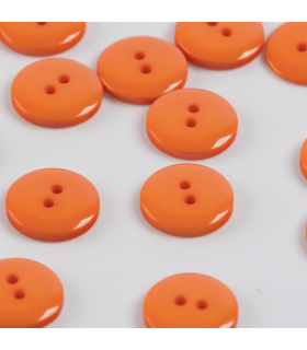 Bouton Couture Polyester Brillant 12mm - ORANGE