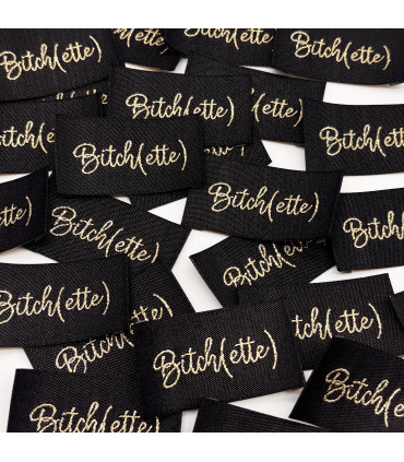 Étiquette Lurex : Bitch(ette) Noir et Or