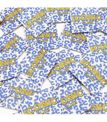 Étiquette tissée à coudre Lurex : ICONIC club Léo - BLEU