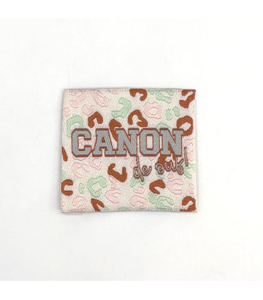Étiquette tissée à coudre : Canon de Ouf ! - Pastel