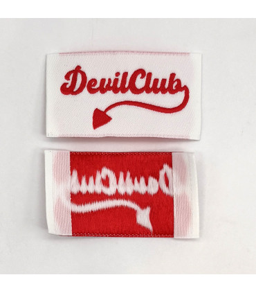 Étiquette tissée à coudre : Devil Club - ROUGE