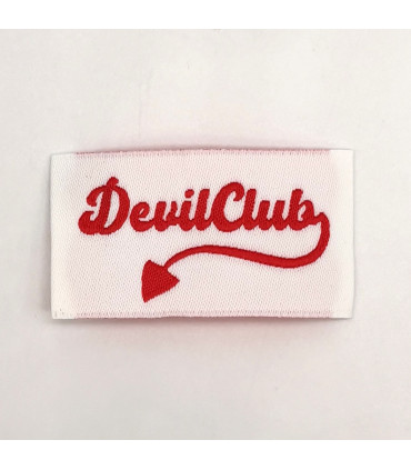 Étiquette tissée à coudre : Devil Club - ROUGE