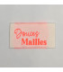 Étiquette tissée à coudre : Douces Mailles - ROSE FLUO