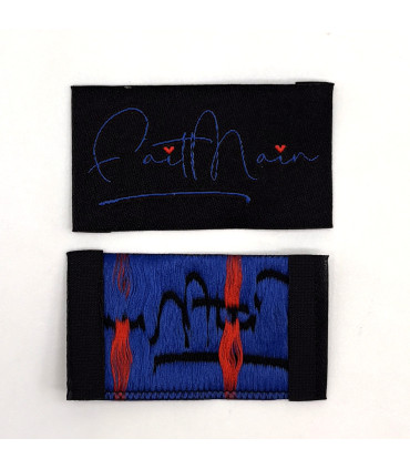 Etiquette tissée à coudre : Fait Main - MARINE NOIR