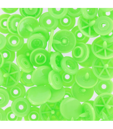 BABY SNAP : Pressions rondes VERT FLUO