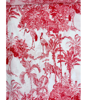 Coton Indien - India Jungle - ROUGE