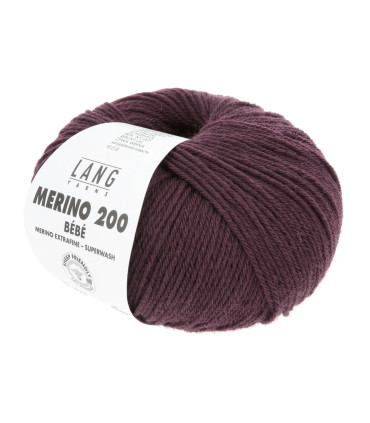 LANG YARNS MERINO 200 BEBE Bordeaux