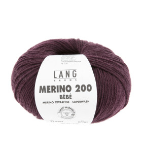 LANG YARNS MERINO 200 BEBE Bordeaux